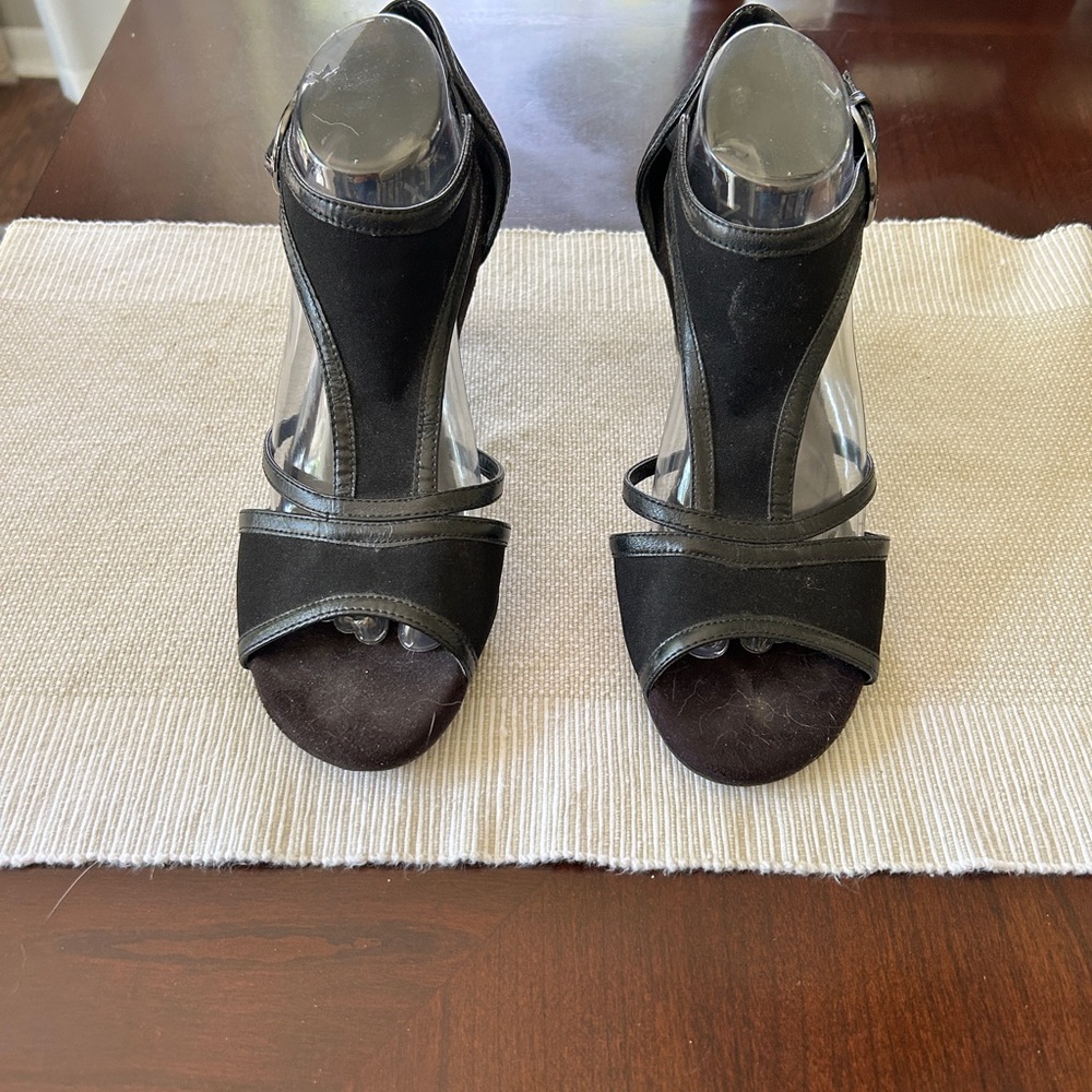 A2 By Aerosoles Black Heels with Sculptural Design 9-1/2